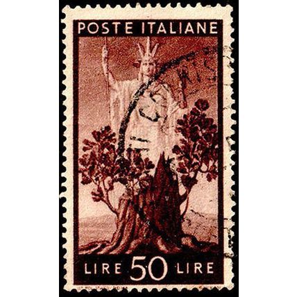 Italy 1945 Democracy 50L Used Stamp Tree