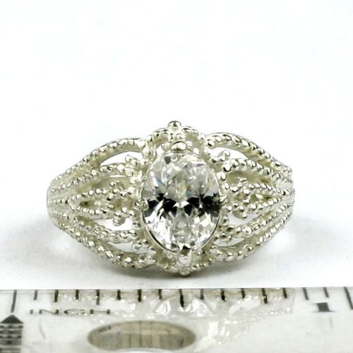 Cubic Zirconia (CZ), 925 Sterling Silver Ladies Ring, SR365