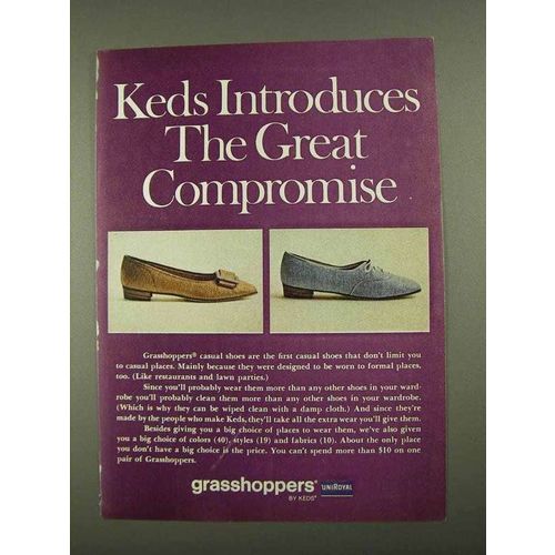 1968 UniRoyal Keds Grasshoppers Shoes Ad - Compromise