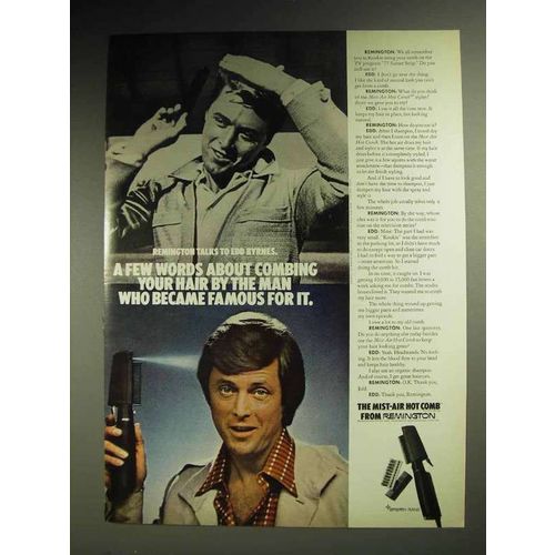 1972 Remington Mist-Air Hot Comb Ad - Edd Byrnes