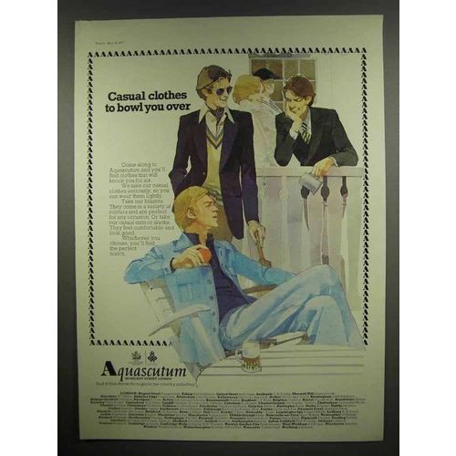 1976 Aquascutum Clothes Ad - Casual to Bowl You Over