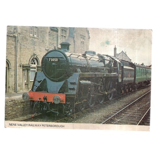 73050 'CITY OF PETERBOROUGH' steam engine.unused postcard Nene Valley Railway =