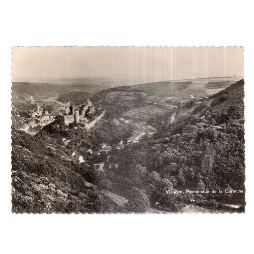 VIANDEN CHATEAU, LUXEMBOURG, ,unused vintage postcard RP dated 1956 #