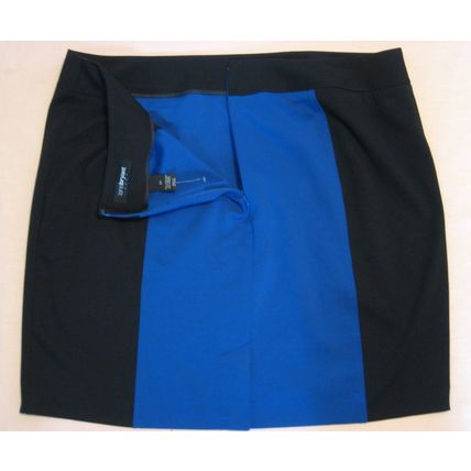 Womens Lane Bryant Knit Skirt 24 Black Blue 46 Inch Waist Above Knee