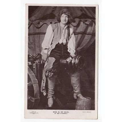 Actress Miss N De Silva in Boy O'Carroll Postcard 1906 RP Beagles