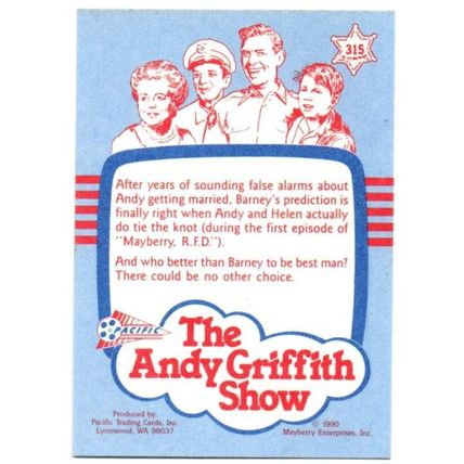 1990 The Andy Griffith Show #315 Shoes and Rice Time