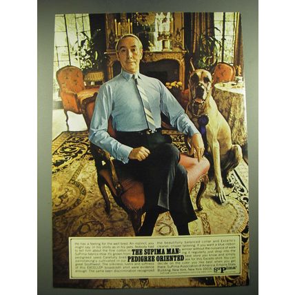 1968 Supima Excello Broadcloth Shirt Ad - The Supima Man: Pedigree Oriented