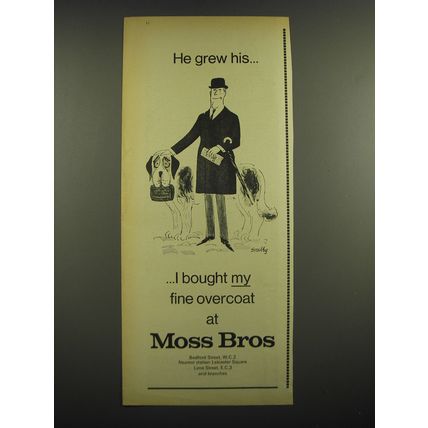 1968 Moss Bros Fashion Ad - cartoon by Smilby - He grew his
