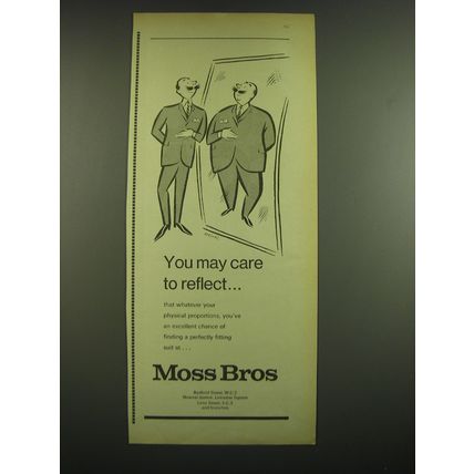 1968 Moss Bros Fashion Ad - cartoon by Douglas - You may care to reflect