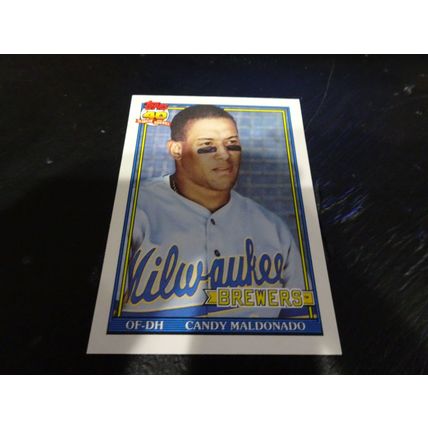 1991 Topps Traded Card # 074T Candy Maldonado Near Mint (7) Milwaukee Brewers