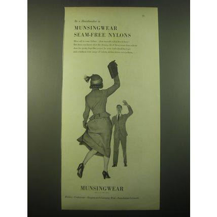 1948 Munsingwear Seam-Free Nylons Ad - Be a heartbreaker in Munsingwear