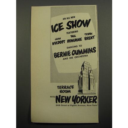 1951 Hotel New Yorker Ad - An all new Ice Show featuring Joan Hyldoft