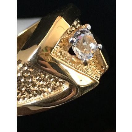 Man's Ring 18K HGE Gold Plate with Accent #380 USA Seller