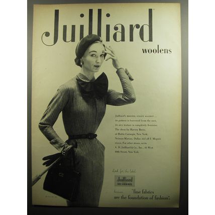 1951 Julliard Woolens Advertisement - Dress by Harvey Berin