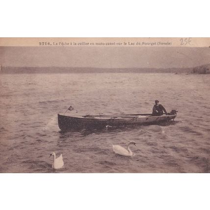 Lac De Bourget Ship & French Sailor Sailing Boat Old Postcard