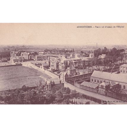 Armentieres L'Hopital Antique Aerial French Postcard
