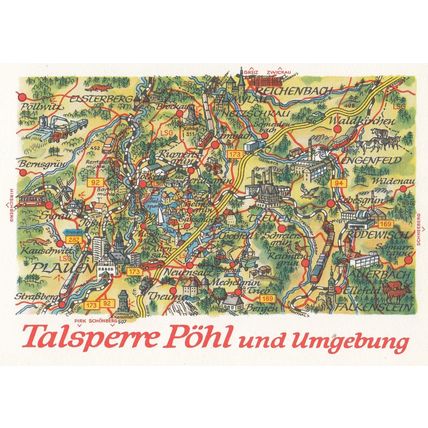 Talsperre Pohl Und Umbebung Pollwitz Lengenfeld Brockau German Karte Map Postcar