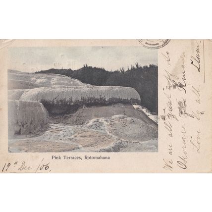 Pink Terraces Rotomahana Antique New Zealand Postcard