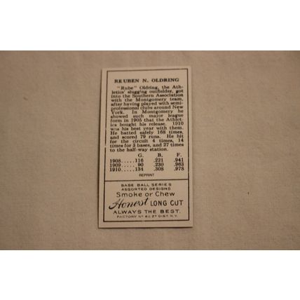 Reuben "Rube" Oldring Card Collectors 1911 T-205 Gold Border REPRINT