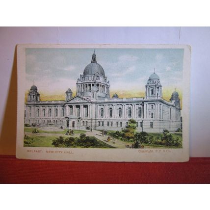NEW CITY HALL, BELFAST, Co. Antrim, NORTHERN IRELAND unused antique postcard =