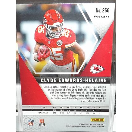 2020 Panini Mosaic CLYDE EDWARDS-HELAIRE (Chiefs) NFL Debut Pink Camo Prizm #266