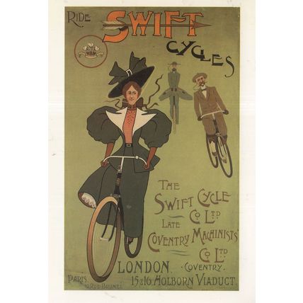Swift Cycles Old London Holburn Viaduct Poster Advertising Postcard