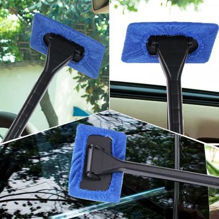 Car Window Cleaner Brush Kit Windshield Interior Glass Wiper With Long Hand