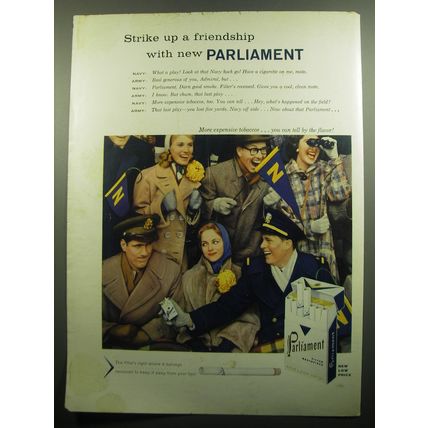 1957 Parliament Cigarettes Advertisement - Strike up a friendship