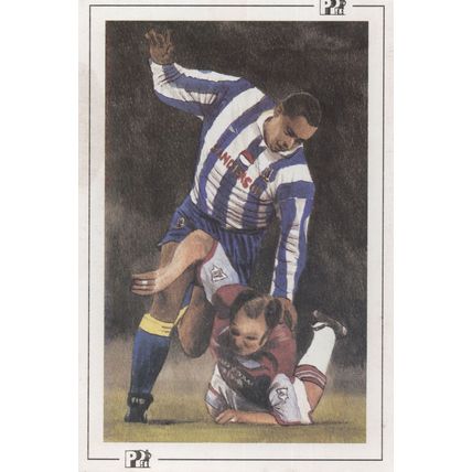 Mark Bright vs Alvin Martin West Ham Football Postcard