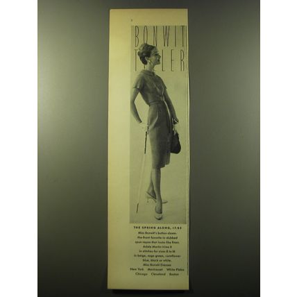 1960 Bonwit Teller Adele Martin Dress Advertisement - The Spring along