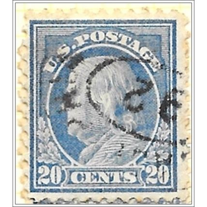 USA 1912 20 cents Ultramarine Franklin Used V1