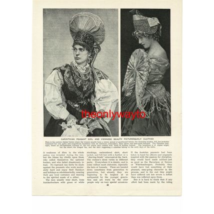 Carinthian & Viennese Beauty, Austria, (Musicians, Reverse), Book Illustration