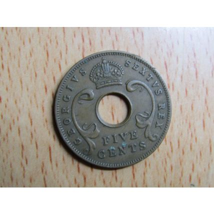 East Africa 1949 5 Cents Coin