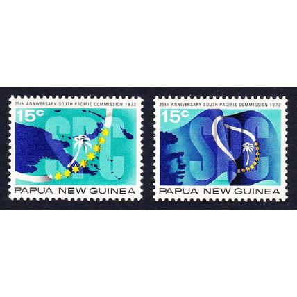 Papua NG 25th Anniversary of South Pacific Commission 2v 1972 MNH
