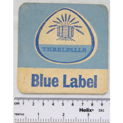 vintage Beer Mat - Threlfalls Blue Label