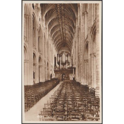 Nave, East, Norwich Cathedral, Norfolk, c.1920s - Frith's RP Postcard