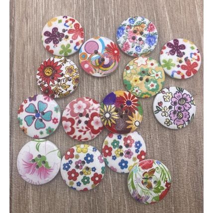 25mm Flower Buttons Wooden Mixed Knitting Adult Cardigans Sewing 4 Hole Crafts