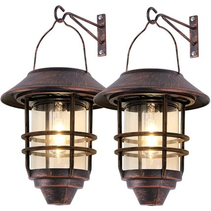 Solar Lantern Outdoor, Hanging Waterproof Solar Lights with Wall Mount Kit for G