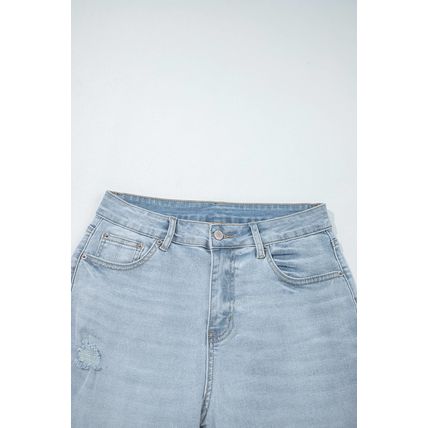 Beau Blue Mid Rise Ankle-Length Distressed Skinny Jeans