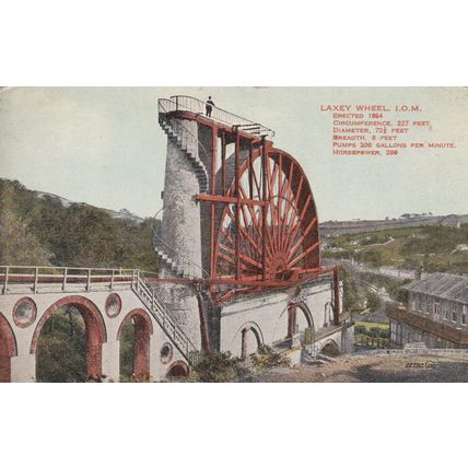 EC947 LAXEY WHEEL, I.O.M. . PRINTED POSTCARD