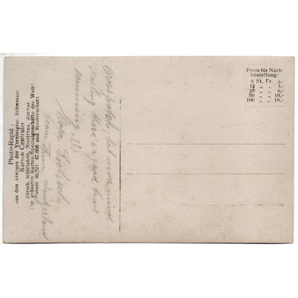 REAL PHOTOGRAPHIC SWISS STUDIO POSTCARD LADY WITH MOUNTAIN BACK-DROP (3809)