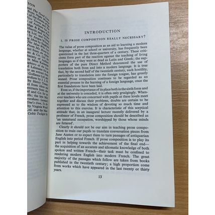 1969 "FRENCH PROSE COMPOSITION" H G WELLS etc VINTAGE HARDBACK BOOK (P3)