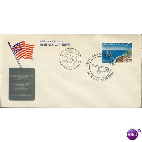 Netherlands Antilles FDI 1961 - SG 428 185th Anniv 1st Salute to American Flag
