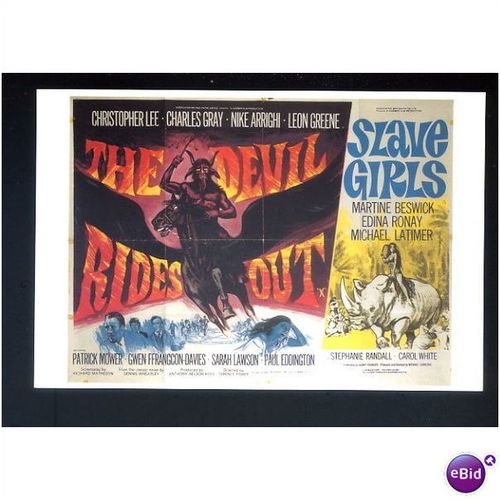 Cinema THE DEVIL RIDES OUT/SLAVE GIRLS Art Postcard (HA 1515)