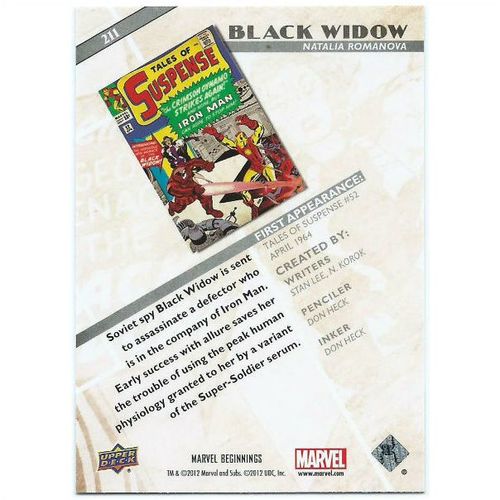 2012 Marvel Beginnings 2 - #211 - Black Widow
