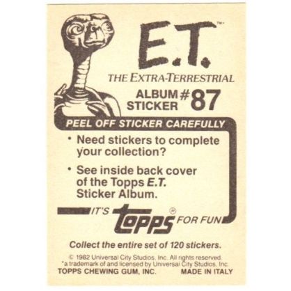 1982 Topps ET Album Sticker # 87