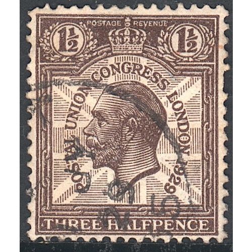 GB stamps 1929 - KGV SG436 - 1½d brown UPU Congress - used