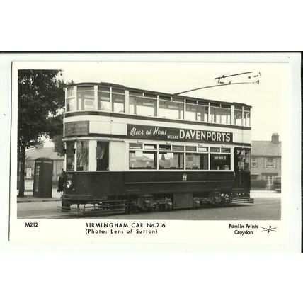 Warwickshire BIRMINGHAM Tram No.716 Postcard (Pamlin M212)