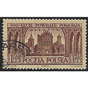 Mi 876 A: 1 Zl. 5 brown-lilac on cream 500th Anniv. of the Peace of Toruń