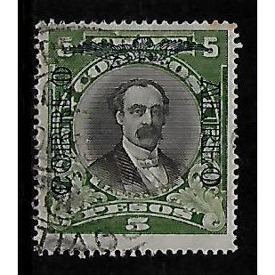 CHILE 1911 5p BLACK AND OLIVE BALMACEDA SG190 FINE USED